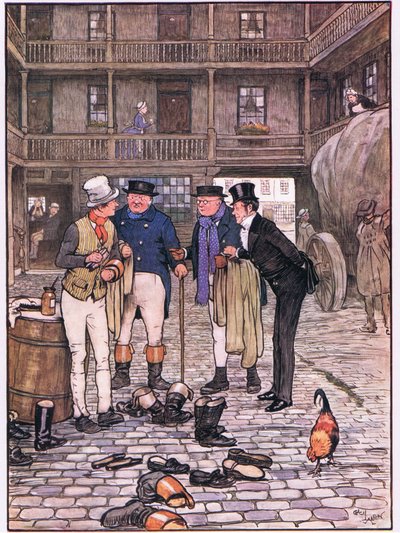 ホワイトハートの中庭でのサム 作： Cecil Charles Windsor Aldin
