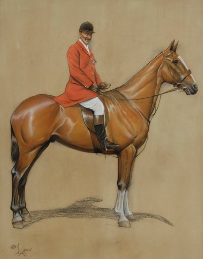 自画像（紙にパステル 作： Cecil Charles Windsor Aldin