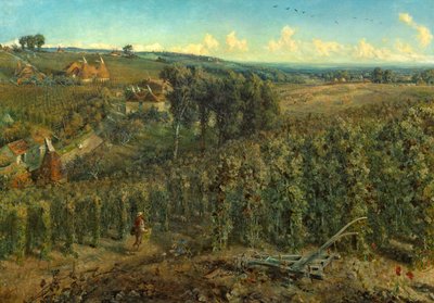 イングランドのホップガーデン、1875年頃 作： Cecil Gordon Lawson