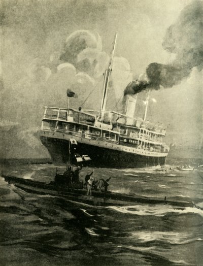 ファラバの沈没、第一次世界大戦、1915年3月28日、c1920。 作： Cecil King