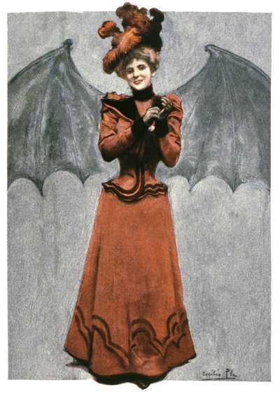 悪魔に変装した女性、1900年頃（イラスト） 作： Cecilio Pla Gallardo