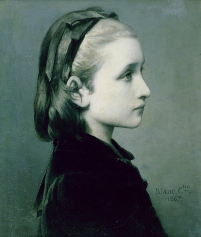 少女の頭、1867 作： Celestin Blanc