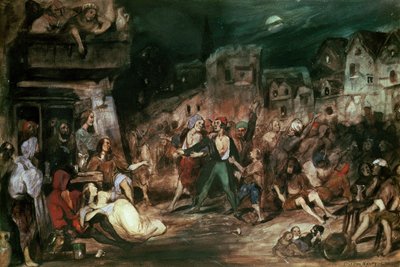 奇跡の裁判所のグリンゴワール、ビクターユーゴー作「ノートルダムの鐘」の第VI章のイラスト（1802-85年）1835年 作： Celestin Francois Nanteuil