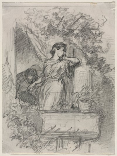 バルコニーで 作： Celestin Francois Nanteuil