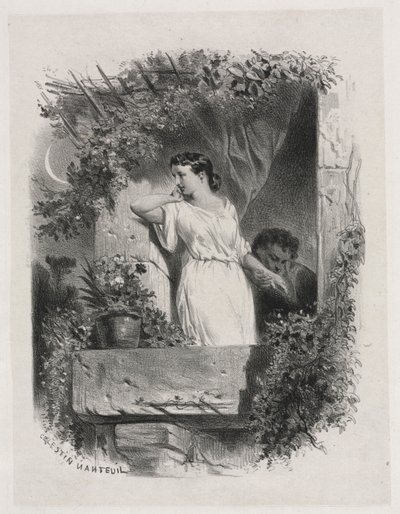 バルコニーで 作： Celestin Francois Nanteuil