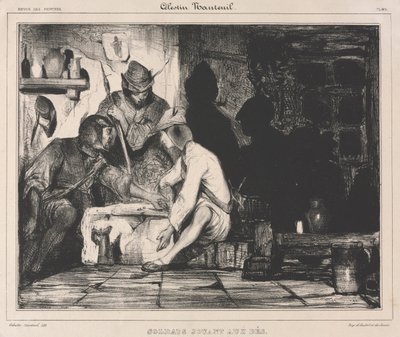 ダイスを演じる兵士、1900年代。 作： Celestin Francois Nanteuil