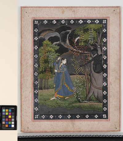アビサリカ・ナイカ 1820年頃 不透明な顔料と金、紙 作： Central Indian School