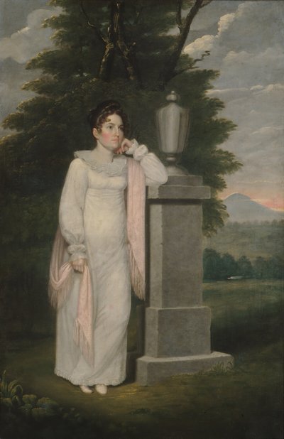 Cephas Thompson 夫人 Olivia Leonard, ca. 1810-20。 作： Cephas Thompson