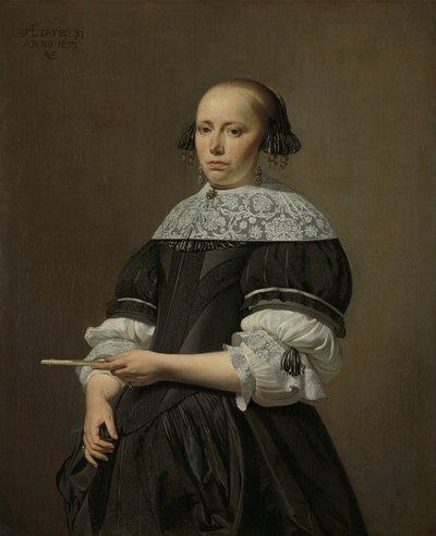 エリザベスファンケッセルの肖像、1671年 作： Cesar Boetius van Everdingen