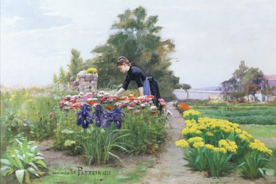 フラワーガーデン、1888 作： Cesar Pattein