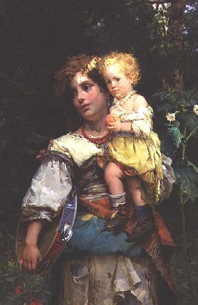 女性と子供 作： Cesare Auguste Detti