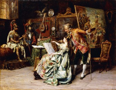 アーティストのスタジオで、1872 作： Cesare Auguste Detti