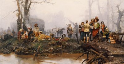 野営地、1878 作： Cesare Auguste Detti