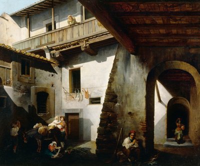チェーザレ・コゲッティ（1850-1899年）作「農民のいる宿の中 作： Cesare Coghetti