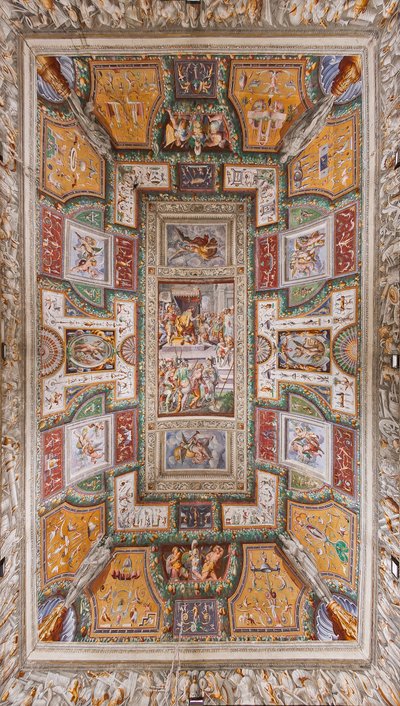 Sala delle Gesta Rossianeの天井、Rocca dei Rossi、San Secondo、パルマ、イタリア、1570年頃 作： Cesare and Jacopo Bertoia and others Baglione