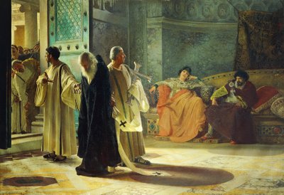 教皇シルベリオの退位、537年、油彩・キャンバス、チェーザレ・マッカーリ（1840-1919）作 作： Cesare Maccari