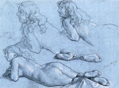 後ろから見たリクライニングヌードの研究 作： Cesare Mariani