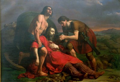 ポリストラトスと瀕死のダリウス、1837 作： Cesare Masini
