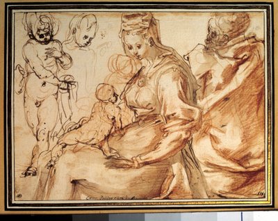 聖なるラヴィス家はインクとペンと血を持っている チェーザレ・ポリーニ（1560年頃～1630年頃）作 17世紀 パリ、ルーヴル美術館。 作： Cesare Pollini