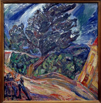 シャイム・スーティンによる大きな木の青い絵 作： Chaim Soutine
