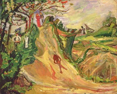 道の男と丘 作： Chaim Soutine