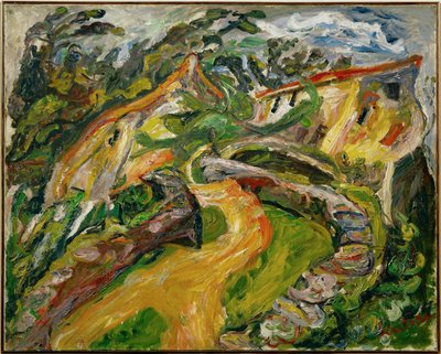 登り道のある風景（キャンバスに描かれた絵） 作： Chaim Soutine