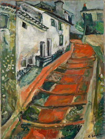 カーニュの赤い階段の赤い階段、1923年頃。 作： Chaim Soutine