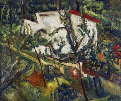 クラマールの家」Chaim Soutine (1893-1943) の絵画、1918年頃 - 油彩・キャンバス、60x72,8 - 個人蔵 作： Chaim Soutine