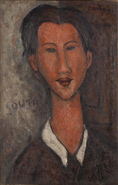 チャイム・スーティン（1893-1943）の肖像 - アメデオ・モディリアーニ（1884-1920）のペインチュアー 作： Chaim Soutine