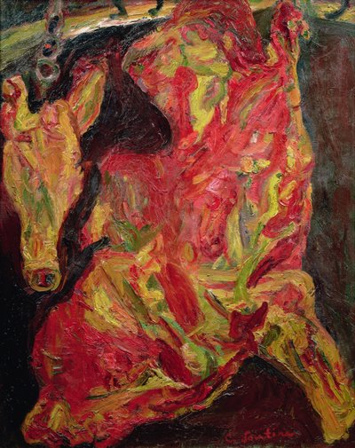 1925年の牛肉と子牛の頭の側面 作： Chaim Soutine