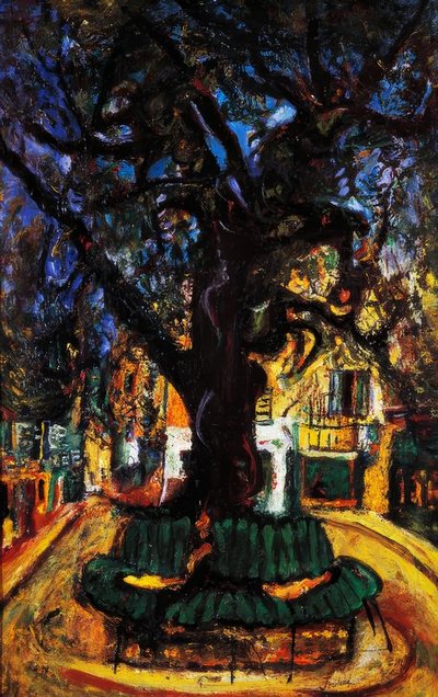ヴァンスの小さな町の広場、1929年 作： Chaim Soutine
