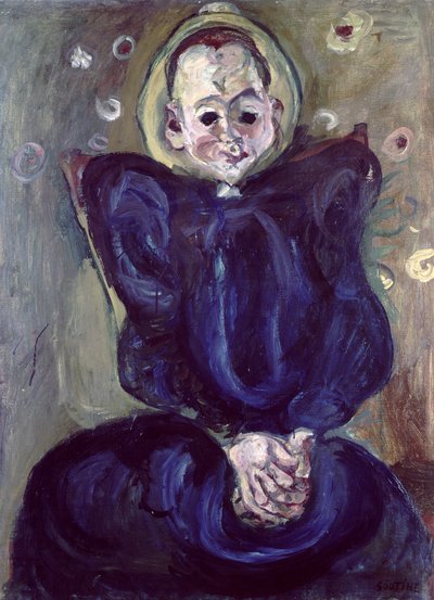 青いドレスの女（油彩・キャンバス 作： Chaim Soutine