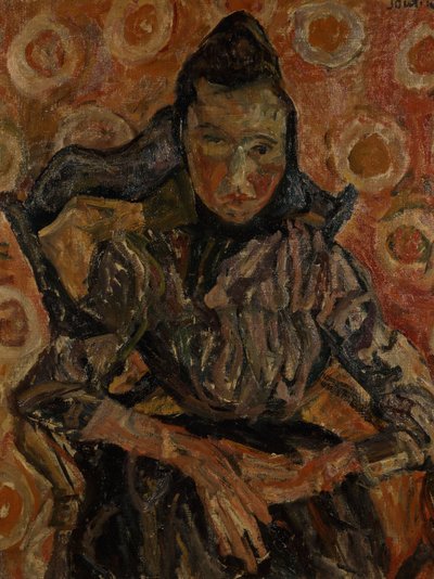 女性は椅子に座った。肘掛け椅子に座った女性、1917〜18年頃 作： Chaim Soutine