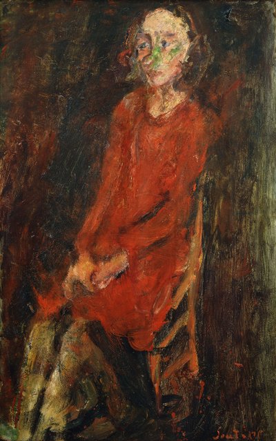 赤の若い女性。赤の若い女性、1928 作： Chaim Soutine