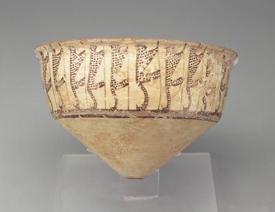 ヒョウ柄の円錐ボウル、BC 3500-3000（バフ土器） 作： Chalcolithic