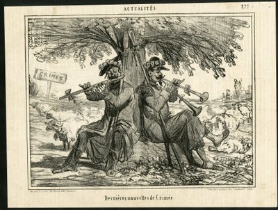 チャリバリ紙に掲載されたチャム（1819-1879）のイラスト - クリミアの最新ニュース - 戦争、音楽、クリミー（クリミー・ウォー 作： Amédée de Noé