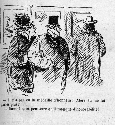 1879年のサロンに参加した画家たちの評価に関する漫画 作： Amédée de Noé
