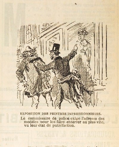 警察長官は、モデルを埋葬するためにモデルの住所を要求します..., 1877. 作： Cham