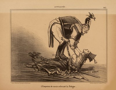 ポーランドを救済するロシア皇帝、1855年。 作： Cham