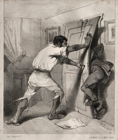 急いで債権者、1840。 作： Cham