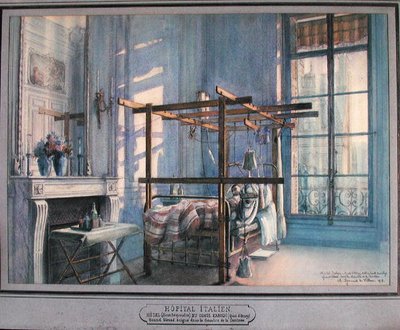 オルセー河畔のイタリア病院で負傷した兵士 作： Charles Andre Igounet de Villers