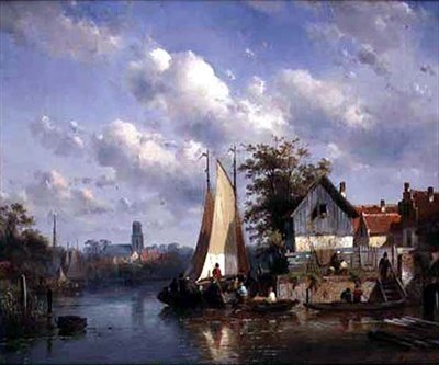 夏の風景（油彩・キャンバス） 作： Charles Henri Joseph Leickert