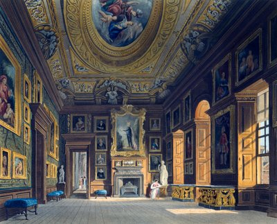 キャロライン王妃の応接室 トーマス・サザーランド（1785-1838）のエングレーヴィング チャールズ・ワイルド（1781-1835）のデザインに基づく 「王室住居の歴史」より 作： Charles (after) Wild