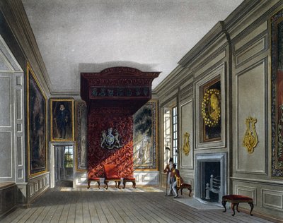 王の会議室 トーマス・サザーランド（1785-1838）のエングレーヴィング、チャールズ・ワイルド（1781-1835）のデザインに基づく、『王宮の歴史』より 作： Charles (after) Wild