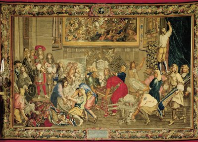 Louis XIV visitando a Gobelins Factory 作： Charles (studio of ) Le Brun