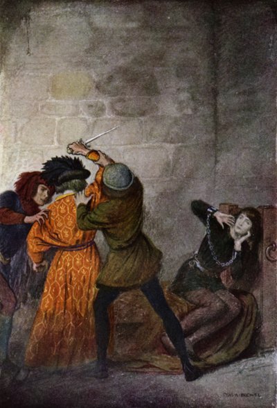ジャンヌ・ダルク：イギリス領主に脅かされたジャンヌの命（カラーリソ） 作： Charles A. Buchel