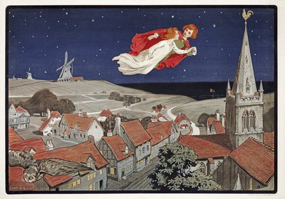 J・M・バリーによるピーターパンのピーターとウェンディの飛行（1860 - 1937）、pub.1904（カラーリソ） 作： Charles A. Buchel