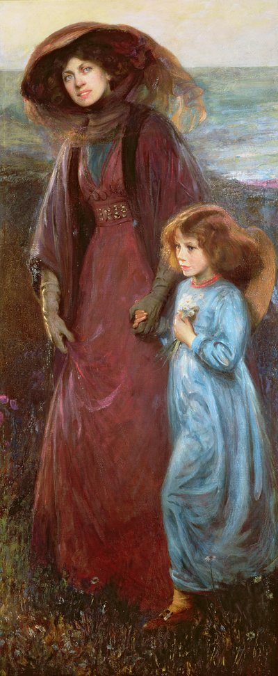 ミュリエル・ワディントン夫人と娘の肖像 作： Charles A. Buchel