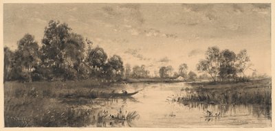船頭と川の夕べ 作： Charles A. Walker