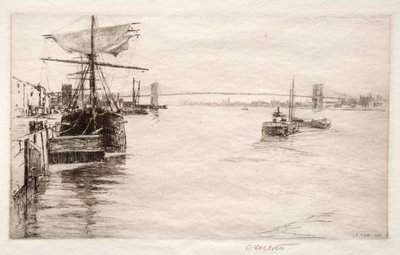 ブルックリン橋、1888年。 作： Charles Adams Platt